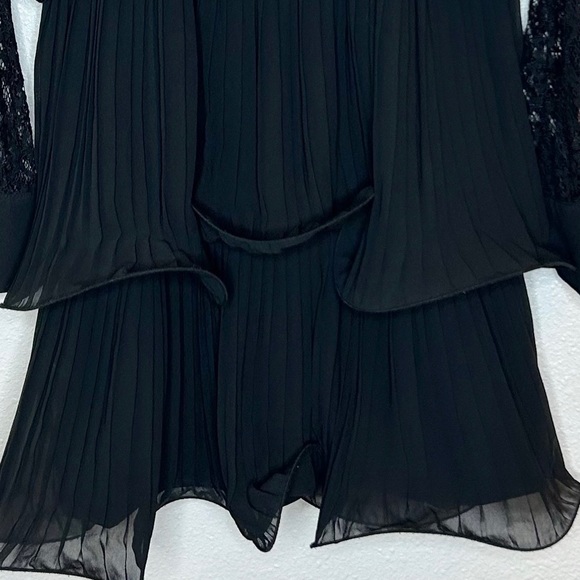 Babylon Collection Black Dress Layered Lace Made In Italy Goth 42 - Picture 6 of 11